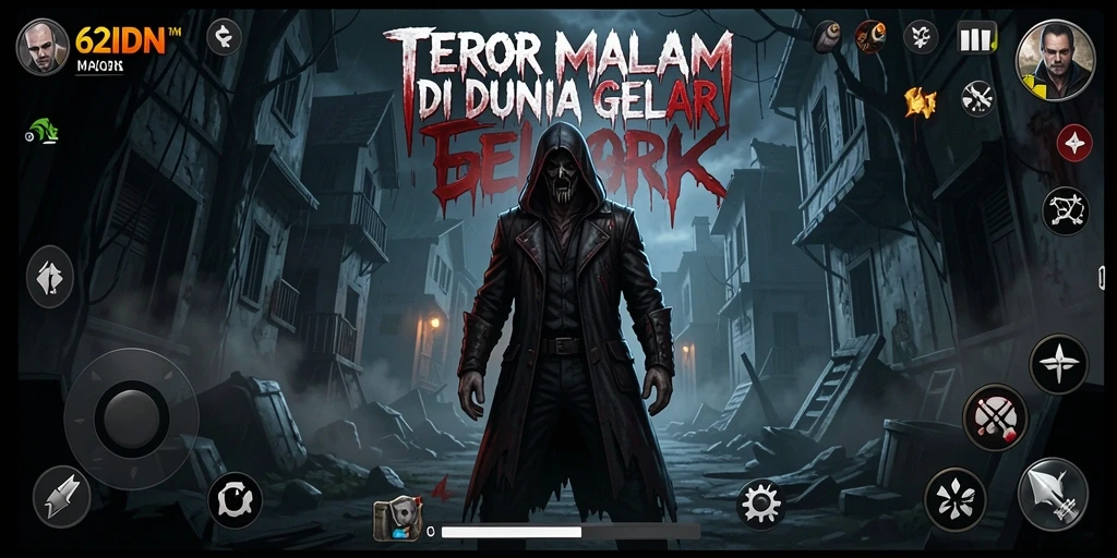 Screenshot gameplay 62IDN menampilkan momen menegangkan dalam kegelapan.