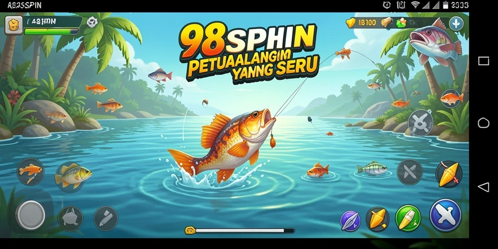 Tampilan gameplay menarik dari 98SPIN saat memancing.