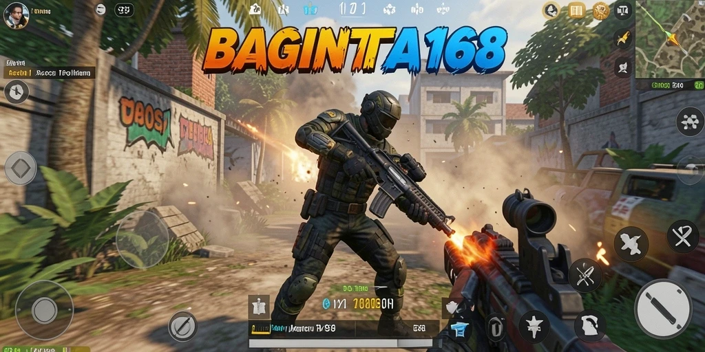 Tangkapan layar gameplay seru dari BAGINTA168 yang menunjukkan aksi TPS.