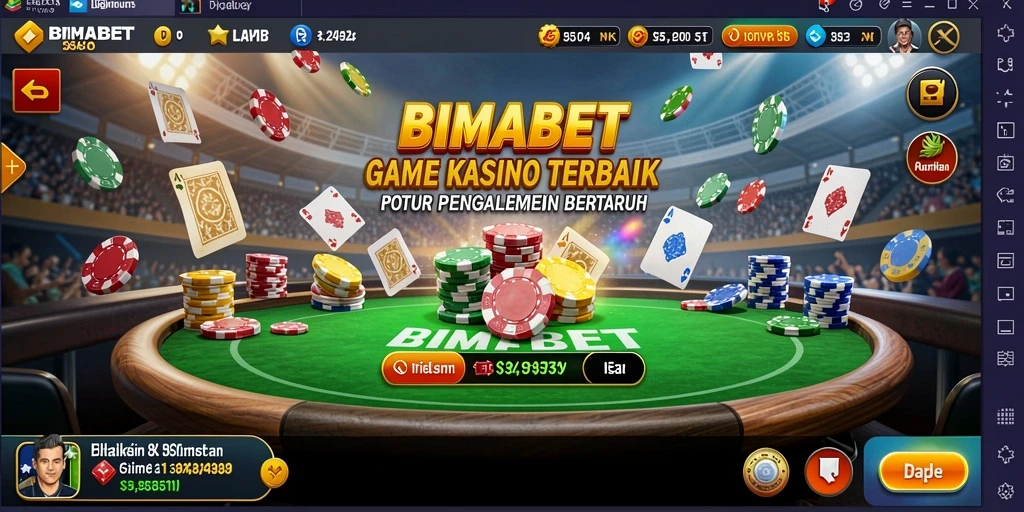 Tampilan menarik dari gameplay Kasino BIMABET yang mendebarkan.