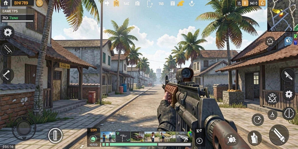 Tampilan gameplay seru di BNI789 dengan aksi TPS yang mendebarkan.