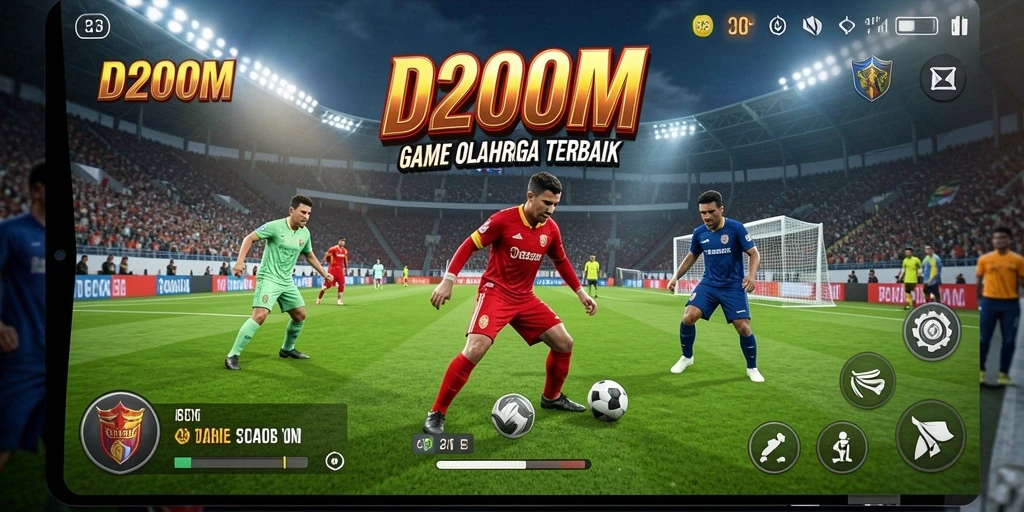Gameplay menarik dari D200M yang menggambarkan pertandingan olahraga seru.