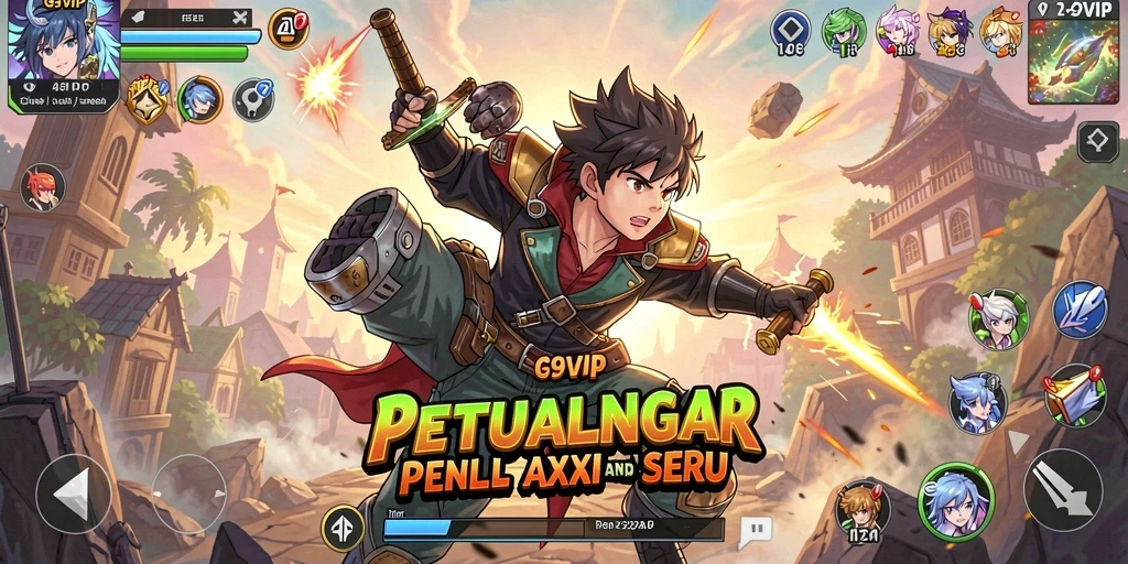 Tampilan gameplay seru G9VIP dengan karakter anime yang menarik.