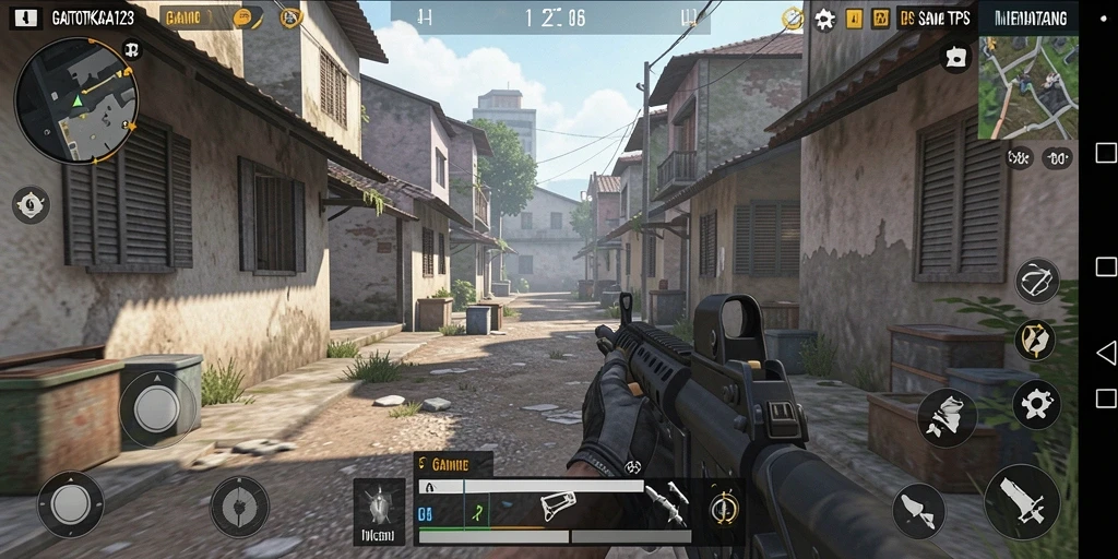 Screenshot GATOTKACA123 menampilkan aksi seru dalam pertempuran TPS.