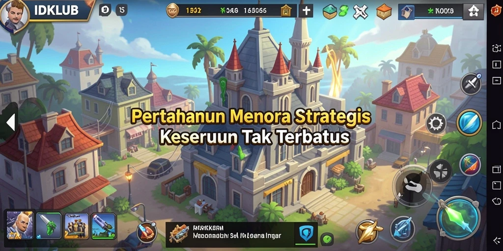 Tampilan gameplay IDKLUB dalam aksi Tower Defense yang mendebarkan.