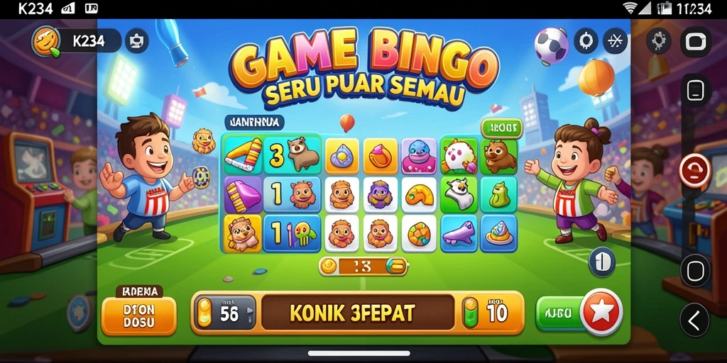 Tampilan menarik gameplay Bingo K234 dengan berbagai tema.