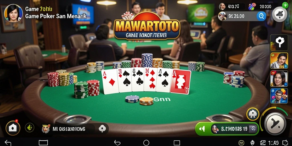 Tangkapan layar gameplay seru di MAWARTOTO, menunjukkan aksi permainan Poker.