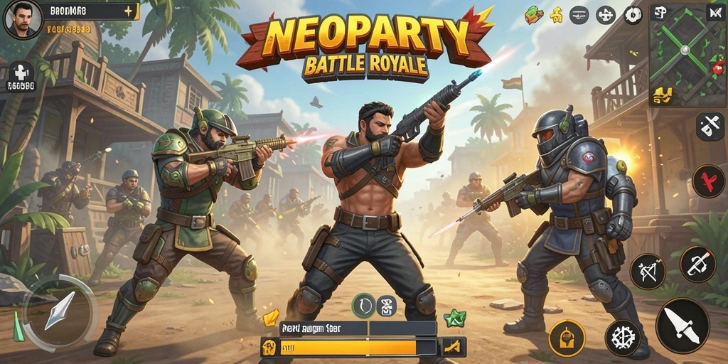 Tampilan seru gameplay Battle Royale di NEOPARTY.