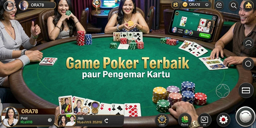 Screenshot gameplay ORA78 yang menampilkan suasana permainan Poker yang seru.