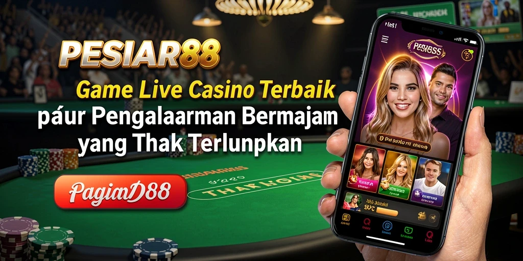 Tampilan gameplay Live Casino yang mendebarkan di PESIAR88.