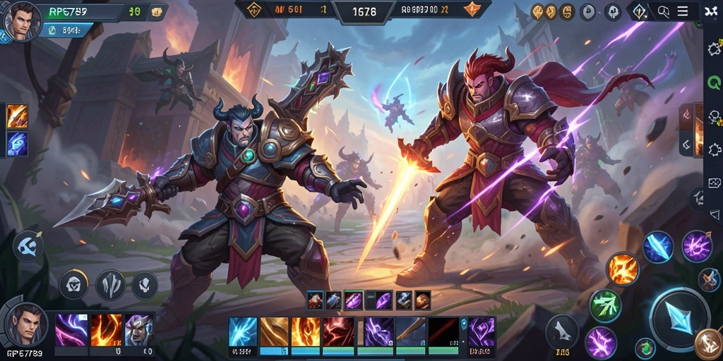 Gameplay seru dari RP6789 dalam pertempuran MOBA.