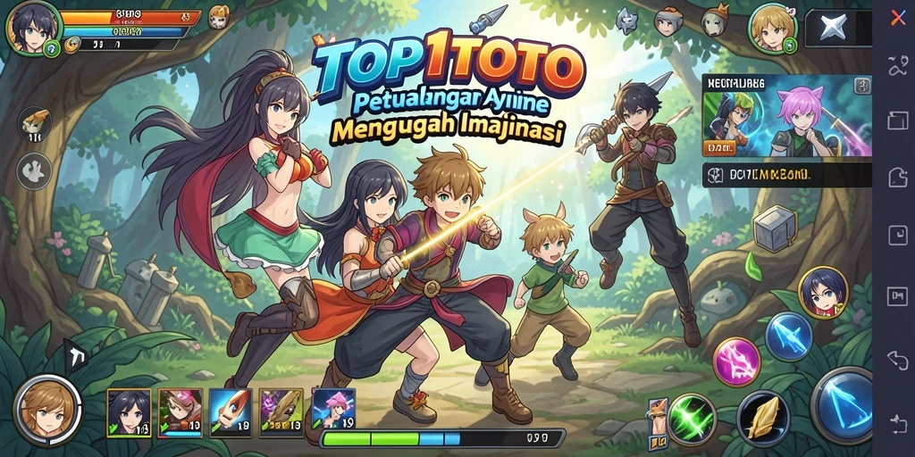 Tampilan gameplay yang seru dari TOP1TOTO dengan karakter anime.