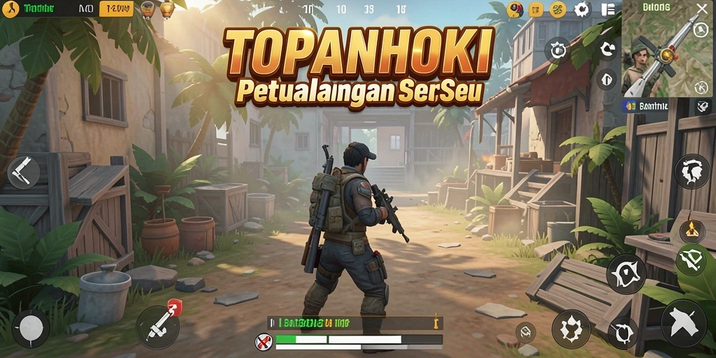 Tampilan khas gameplay Battle Royale yang mendebarkan.