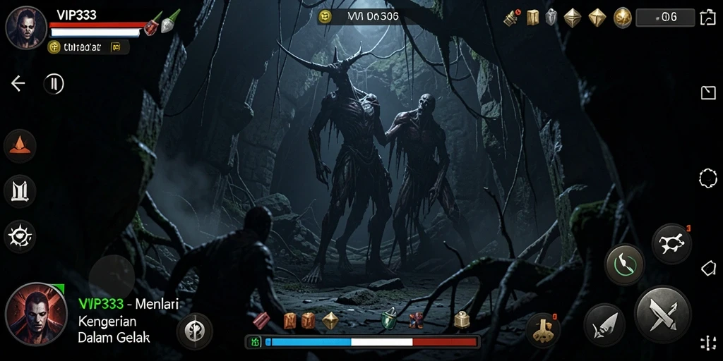 Gameplay menegangkan dengan suasana kegelapan yang mencekam.
